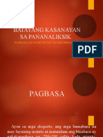 Batayang Kasanayan Sa Pananaliksik: Pagbasa at Pagbubuod NG Impormasyon