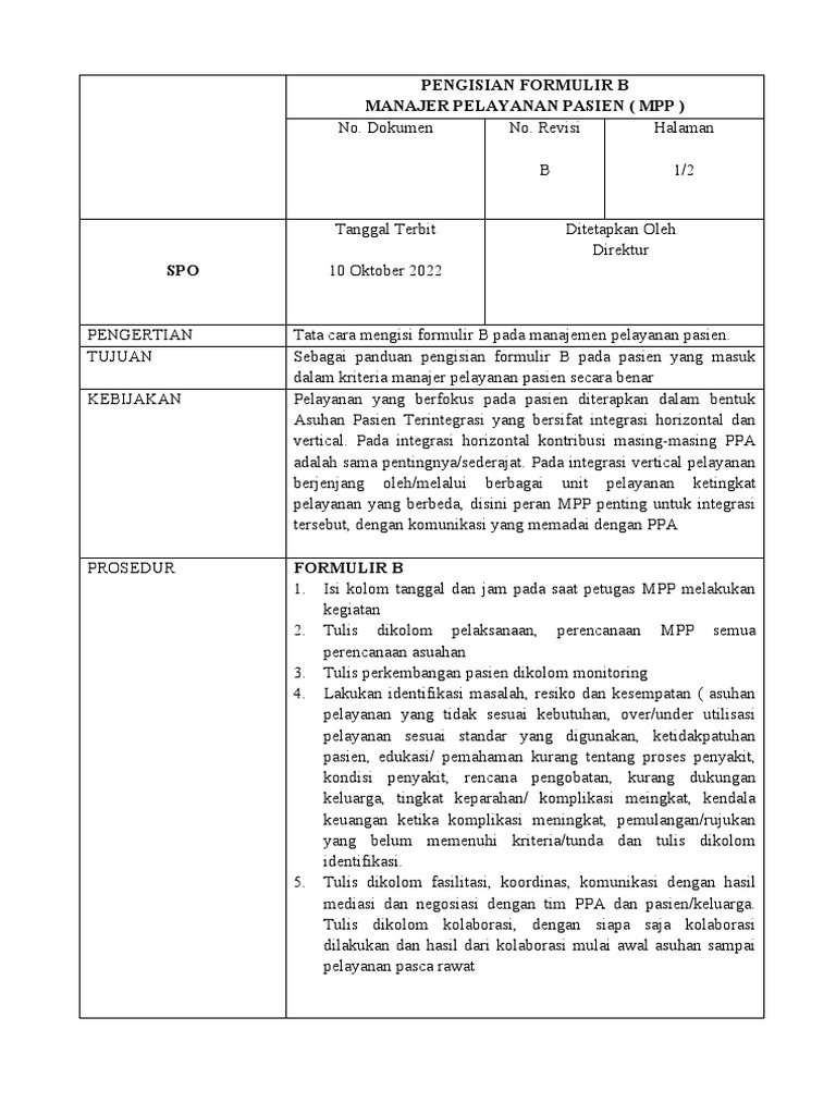 Pengisian Form B | PDF