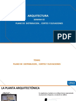 Arquitectura: Plano de distribución, cortes y elevaciones