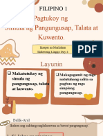 Pagtukoy NG Simula NG Pangungusap, Talata at Kuwento.: Filipino 1