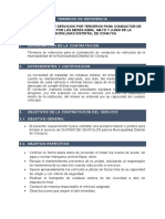 Terminos de Referencia para Conductor de La Municipalidad Abril