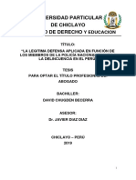 Universidad Particular de Chiclayo Facultad de Derecho: Y Educacion