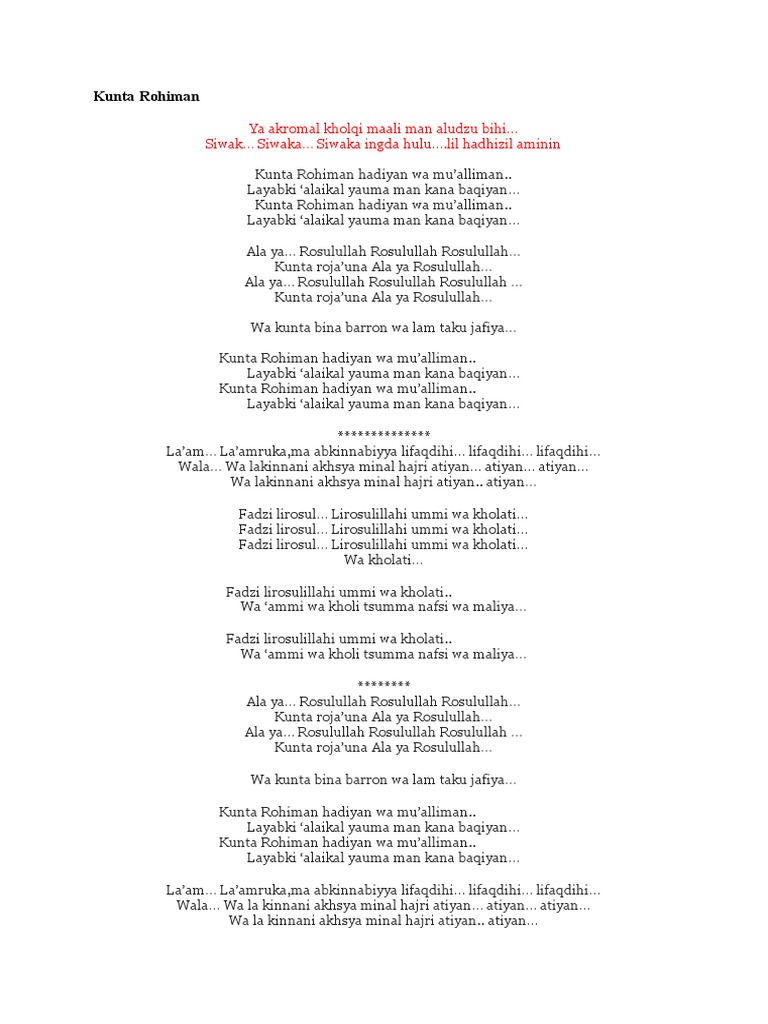 Kunta Rohiman | PDF