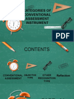 Categories of Conventional Assessment Instrument: Roxane O. Domingo