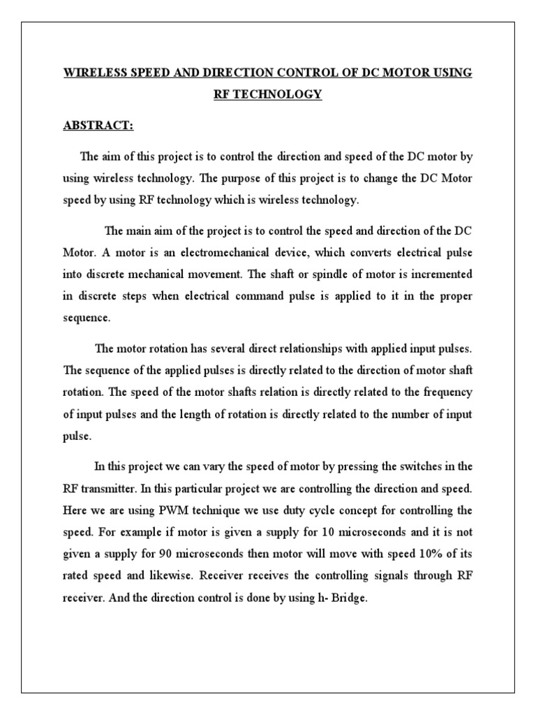 26.wireless Speed and Direction Control of DC Motor Using RF Technology ...