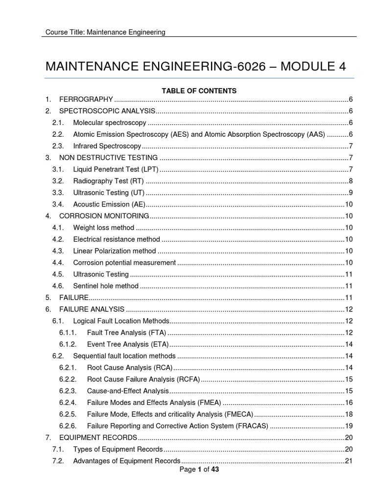 Maintenance Engineering Techniques Guide | PDF | Spectroscopy | Radiography