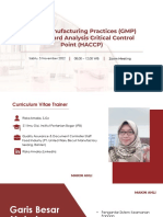 Makin Ahli GMP & Haccp (Food Safety in Food Industry)