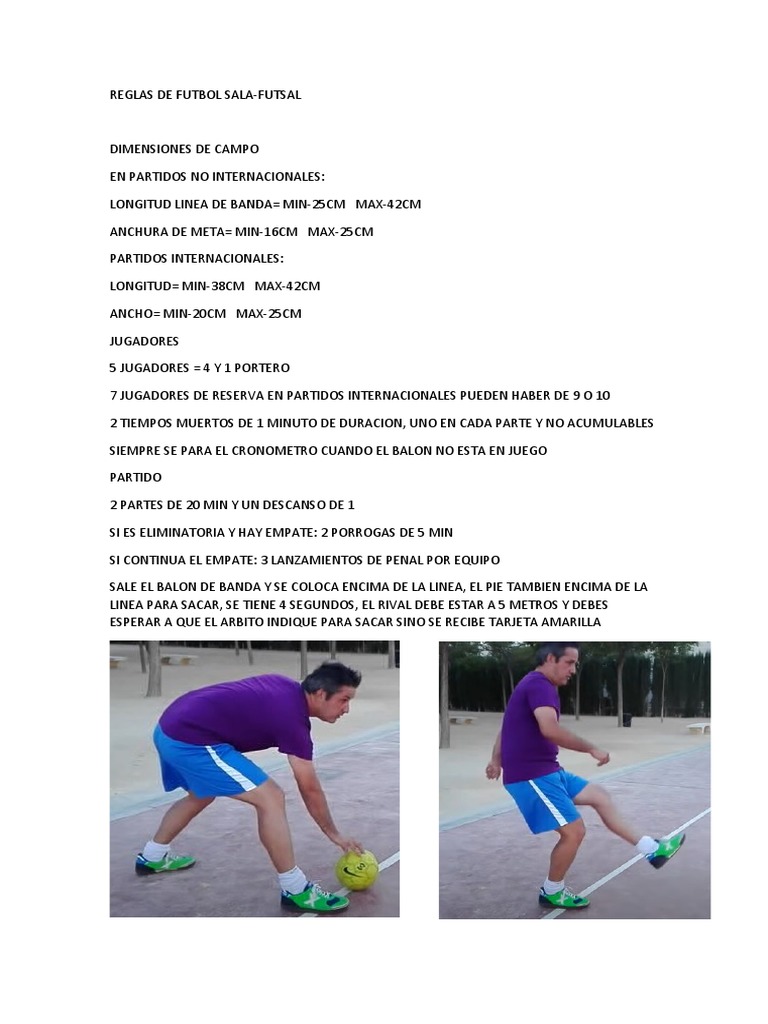 Reglas de Futsal PDF Códigos de fútbol Juegos de pelota