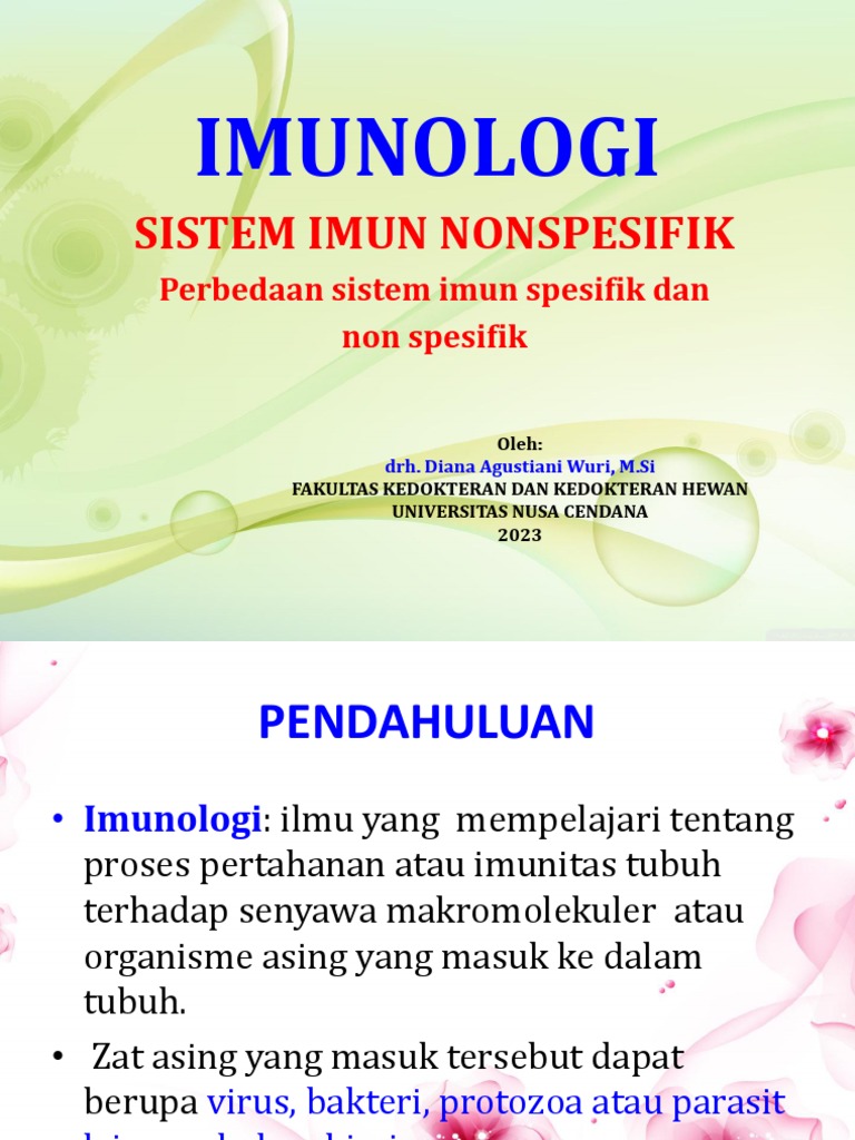 Perbedaan Sistem Imun Spesifik dan Nonspesifik | PDF