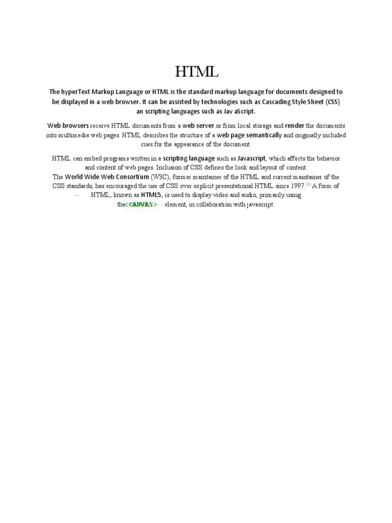 History and Evolution of HTML | PDF | Html | Html Element
