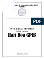 Hari Doa GPIB: Tata Ibadah Keluarga