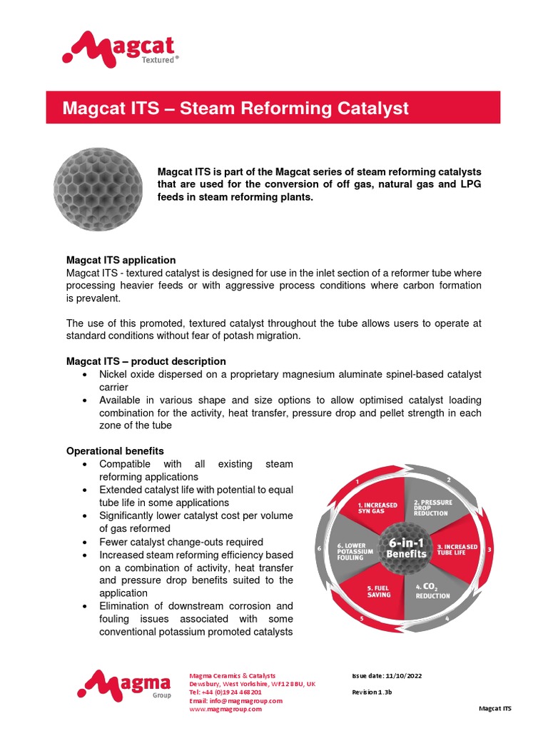 Magcat ITS: Advanced Steam Reforming Catalyst | PDF | Catalysis ...