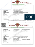 Andhra University: Save This Document For Further Reference