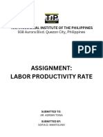 Assignment: Labor Productivity Rate: 938 Aurora Blvd. Quezon City, Philippines