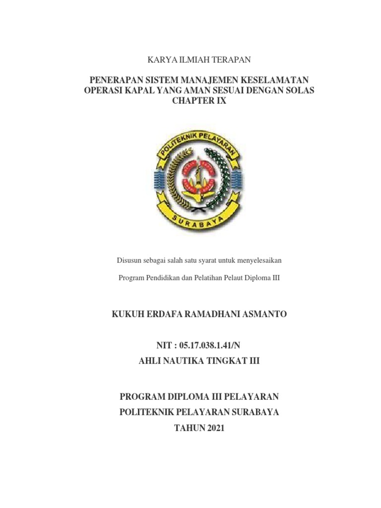 Manajemen Keselamatan Kapal SOLAS IX | PDF