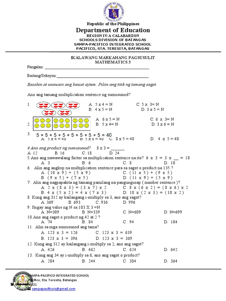 Second Periodical Math | PDF