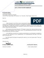 Request Letter For Work Immersion 2/11/23 Mr. Ernesto Hicban