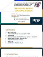 Movimiento Plano de Los Cuerpos Rígidos: Universidad Nacional Hermilio Valdizán