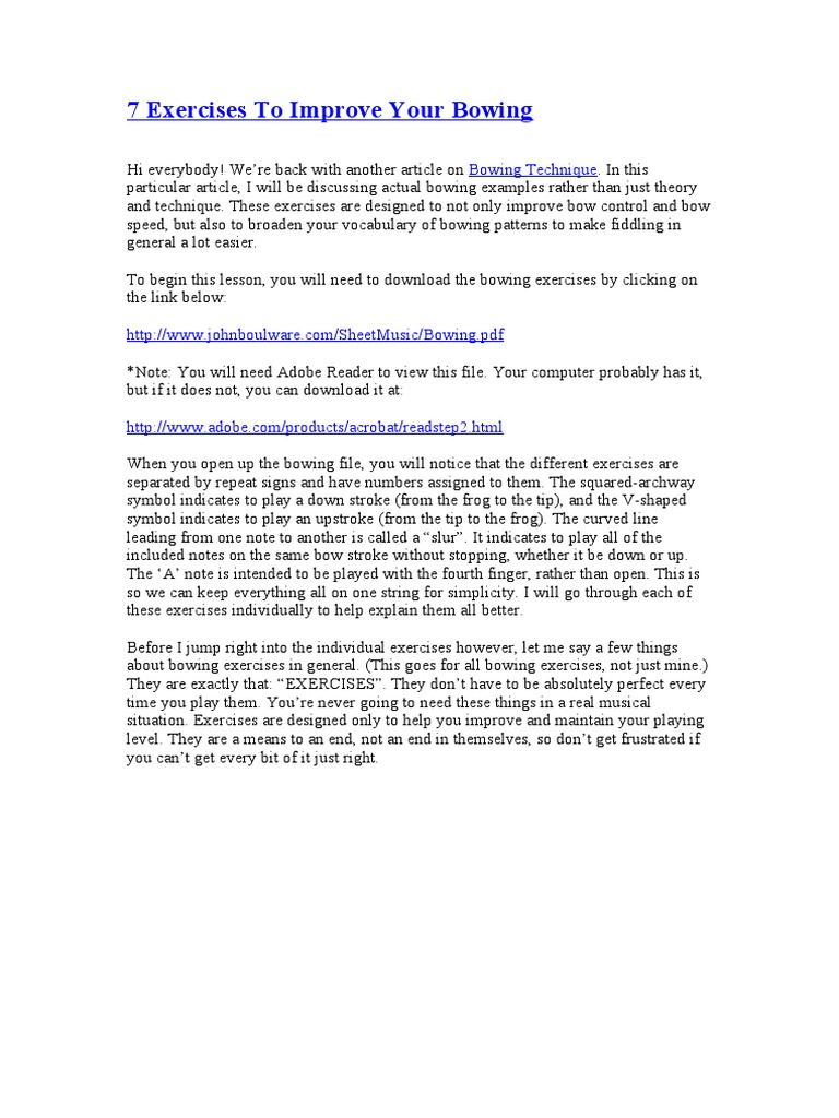 Essential Bowing Exercises for Violin | PDF