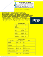 SI Tables and Geometric Unit Tables