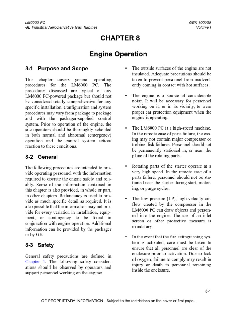 Engine Operation: 8-1 Purpose and Scope | PDF | Gas Turbine | Valve