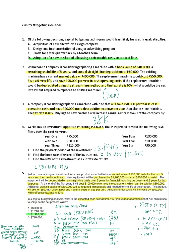 07.2 UPDATED Capital Investment Decisions | PDF | Depreciation | Investing