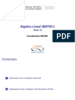 Algebra Lineal (MAT061) : Clase 16
