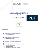 Algebra Lineal (MAT061) : Clase 1