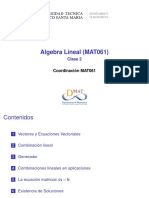 Algebra Lineal (MAT061) : Clase 2