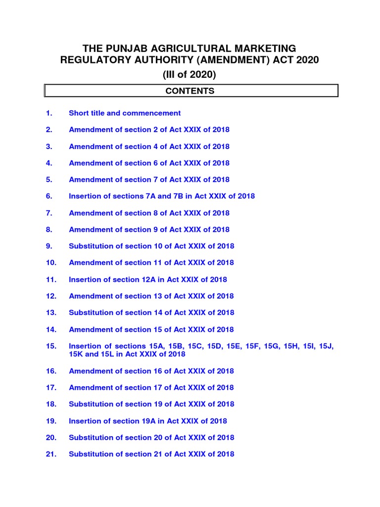 PAMRA Act 2020 Amendments Overview | PDF | Market (Economics) | Fine ...