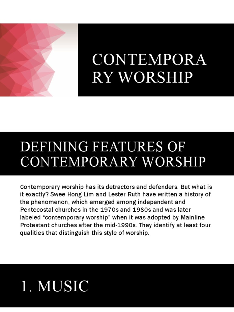 Key Features Of Contemporary Worship Pdf Contemporary Worship Music