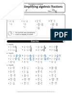 Maths Algebraic Fractions Worksheet