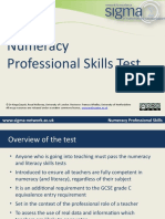 Numeracy Professional Skills Test