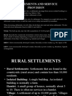 Settlements and Service Provision
