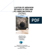 Evaluation of Abrasion Resistance of Pipe and Pipe Lining Materials