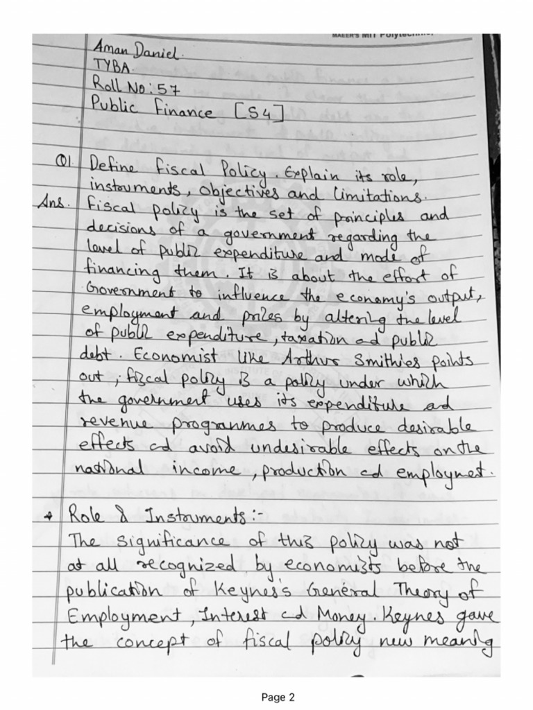 Public Finance Notes PDF