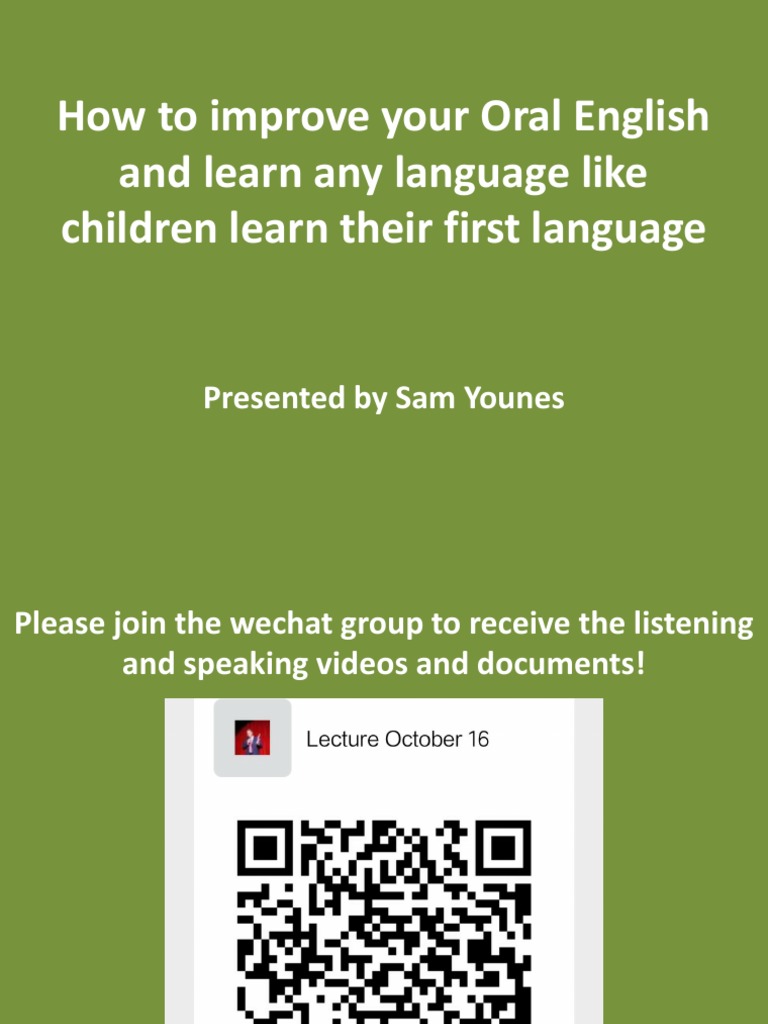 How To Improve Your Oral English, On Your Own. PDF English Language