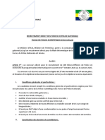 Recrutement Police Scientifique Des Forces de Police Nationale