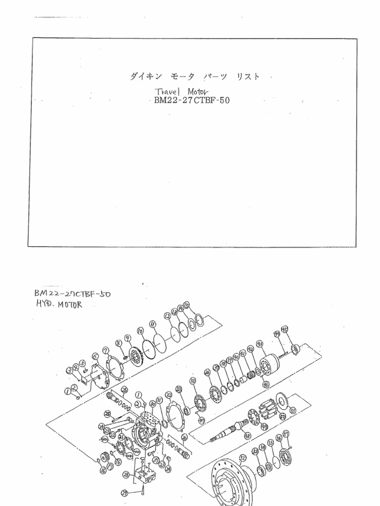 BM22 27CTBF 50TravelMotorAssy Innerpartslist | PDF