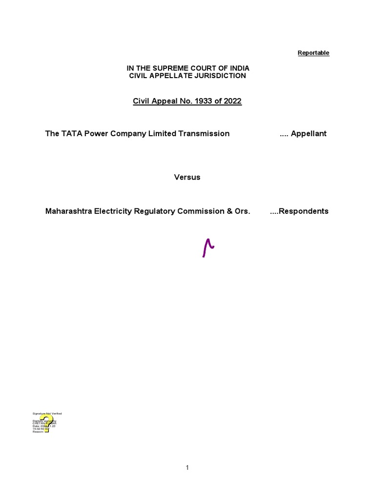 Tata Power Judgement PDF High Voltage Direct Current Electric