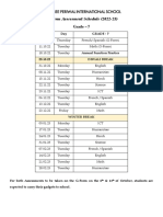 Grade - 7 - 2nd Term Assessment Schedule (2022-23)