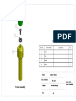 Bill of Material: Name Sanket Chemte Screw Jack - Screw Assembly Class / Roll No. TE/217 Subject Machine Design Size A3