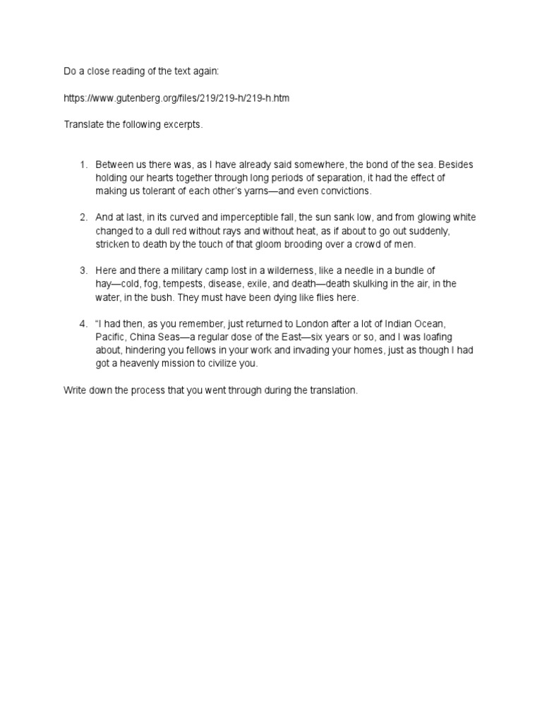 Translation Process for Literary Excerpts | PDF
