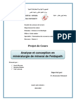 Analyse Et Conception en Minéralurgie de Minerai de Feldspath