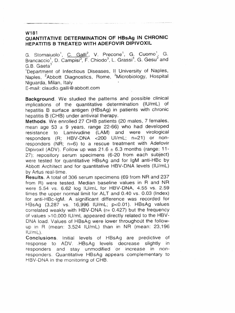 IFCC 2007 Stornaiuolo Architect HBsAg PDF Hepatitis Hepatitis B