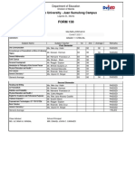 FORM 138: Arellano University - Juan Sumulong Campus