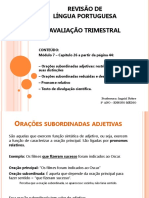 Revisão de Língua Portuguesa Avaliação Trimestral: Professora: Ingrid Nobre 3° Ano - Ensino Médio