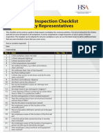 General Inspection Checklist For Safety Representatives