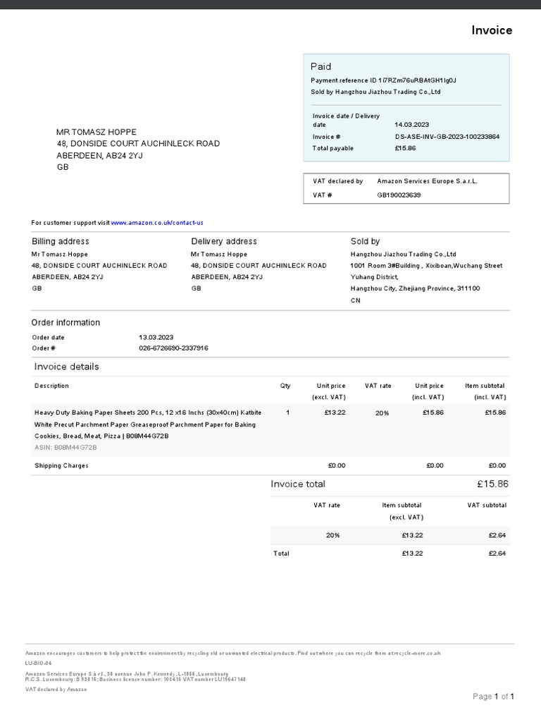 Invoice Pdf Value Added Tax Invoice