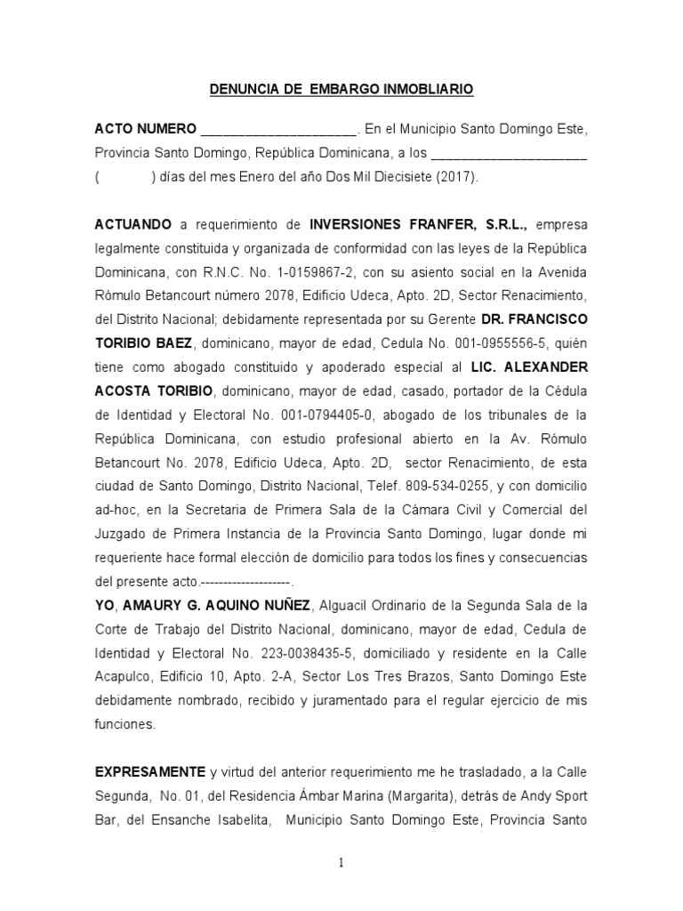 Embargo Inmobiliario: Inocencio Ortiz | PDF | República Dominicana ...